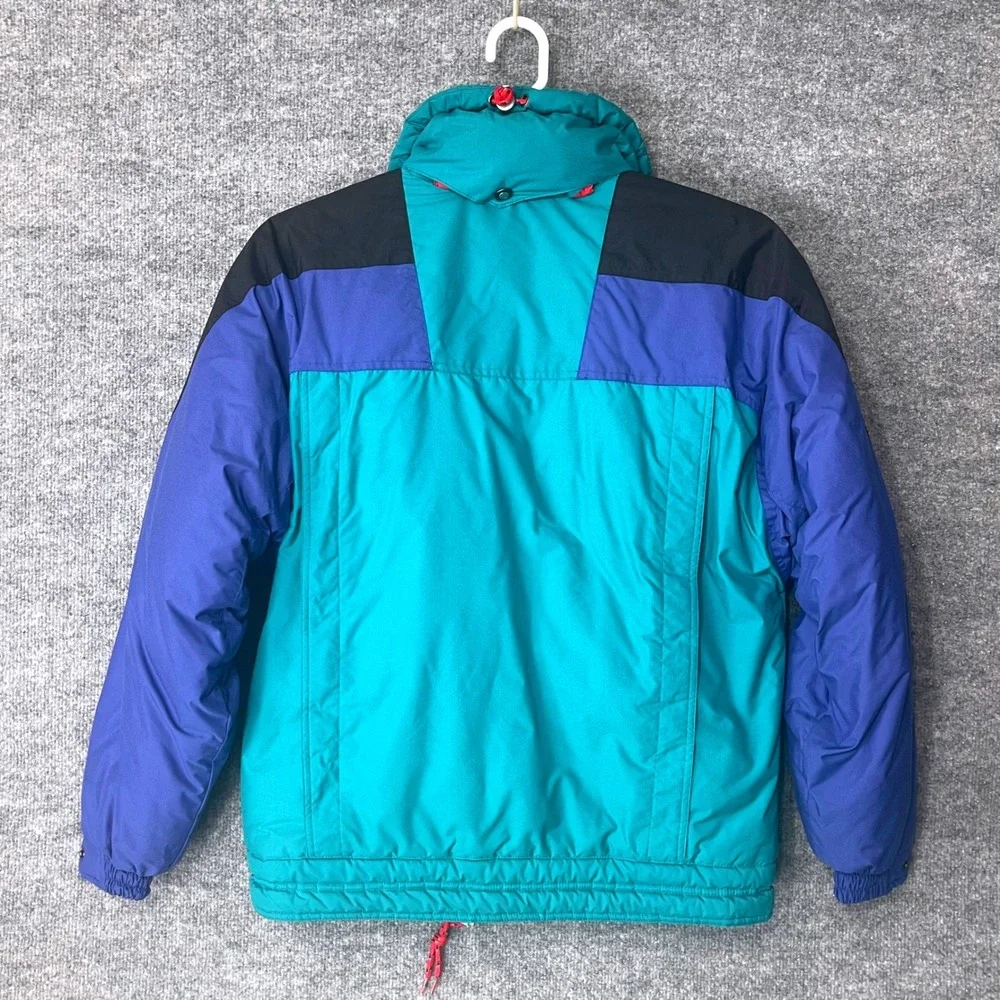 Vintage St Johns Bay Mens Colorblock Ski Jacket Teal Purple‎ 90s Retro Large L